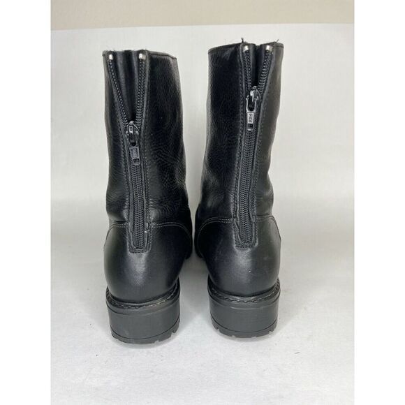 Ll Bean Ankle Boots Women Size 7.5W Black Leather Back Zipper - Picture 6 of 13